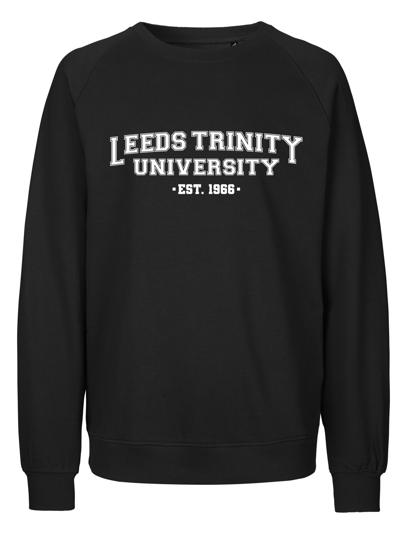 Leeds Trinity Tiger Cotton Black Sweatshirt: Varsity Design